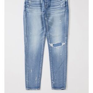 Moussy Faded Blue Ripped Skinny Jeans